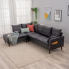 L-Shaped Corner Sofa, Sectional Couch with Built-in USB Port Chaise