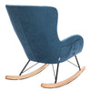 Solid Wood Rocking Chair Upholstered Linen/Velvet Fabric High Back Lounge Seat
