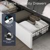 STORAGE UPHOLSTERED BED FRAME 4FT6 DOUBLE WITH USB PORT & LED LIGHT,4 DRAWER
