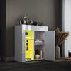 High Gloss White RGB LED Sideboard Cabinet Storage Doors Living Room Cupboard