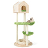 Wooden Cat Tree 139 cm Tall Cat Climbing Stand 5-Layer Cat Activity Center