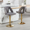 2Pcs Bar chairs Swivel Barstools Adjustable Counter Stools for Home Kitchen Grey
