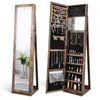 Free-standing Jewelry Armoire Lockable Jewelry Storage Organizer Jewelry Cabinet
