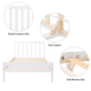 3ft Single Size Bed Pine Solid Wooden Bed Frame for Adults Kids Teenagers White