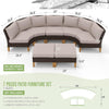 7 Piece Patio Conversation Sofa Set Wicker Outdoor Furniture Sets with Cushioned