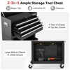 6 Drawer Rolling Tool Chest Combo Lockable Tool Cabinet with Wheels-Black
