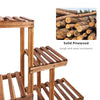 38" Tall Wood Plant Stand Carbonized Flower Rack Garden Corner Balcony Kitchen