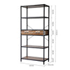 5-Tier Bookshelf Bookcase Metal Frame Shelf Industrial Shelving Unit w/2 Drawers