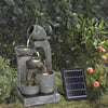 Garden Water Feature Outdoor Solar Power Cascade 5 Tiered Fountain w/LED Lights