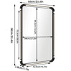 Large Retro Black Metal Pipe Wall Mirror Home Office Studyroom Accent Mirror Dec