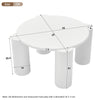 White Round Coffee Table Wooden Painted Coffee Table with 4 Legs for Living Room