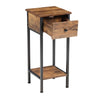 Side Table Rustic End Telephone Table with Drawer Storage Shelves for Any Rooms