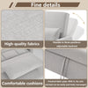 2 Seater Sofa Bed with Adjustable Backrest & Convertible Pull Out Bed Light Grey