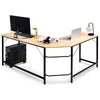 L-Shaped Corner Computer Desk Office Writing Workstation w/ CPU Stand Natural
