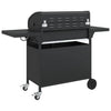 Gas BBQ Grill with 7 Burners Barbecue Black Powder-coated Steel