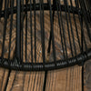 PE Rattan End Table, Round Side Table, Tempered Glass Top Coffee Table, Black