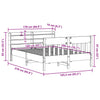 Bed Frame with Headboard White 160x200 Solid Wood Pine F1W9