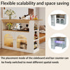 Kitchen Island Extendable Dining Table Bar Bistro Table with Storage Cabinet