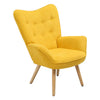 Nordic Accent Chair Wing Back Armchair with Wood Frame Living Room Fireside Sofa