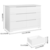 Chest of Drawers White 6 Drawer Bedroom Storage Cabinet Modern Wood Dresser Unit