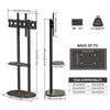 Solid TV Floor Stand Modern Art Style Oval Marble Shelf TV Mount 40-75” Flat LCD