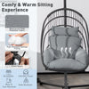 Folding Swing Egg Chair Hanging Chair Swing Basket Chair w/ Stand Cushion Pillow