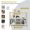 3-Tier Wooden Buffet Sideboard Modern Pantry Storage Cabinet With 3 Compartments