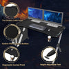 Gaming Computer Desk with Cup Holder Headphone Hook LED Racing Table Workstation