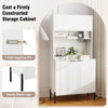 Kitchen White Pantry Cabinet Kitchen Storage Hutch Freestanding Buffet Sideboard