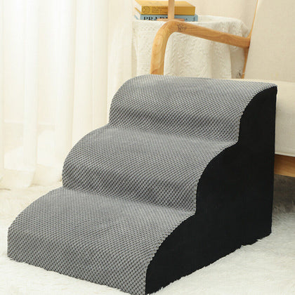 3 Floors Pet Stairs Ramp High Density Foam Cat Dog Stairs Dog Steps for Bed/Sofa