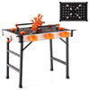 85x60CM Portable Work Table Garage Folding Workbench Woodworking Bench w/Clamps