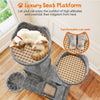 Flamaker Large Cat Tree 209 cm Cat Tower Multi-Level Plush Cat Condo Grey