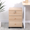 Mobile 3 Drawers Filing Cabinets Printer Stand Pedestal Lockable Bedside Table