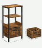 Rustic Bathroom Cabinet Storage Unit Slim Cupboard with Drawers And Open Shelf