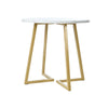 Round Dining Table for 4 People Circular Modern Dining Table with Gold Metal Leg