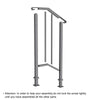 Iron Handrail Railing for Stairs 1-2 Steps Handrail for Garden Outdoor Step UK