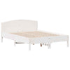 Bed Frame with Headboard White 150x200 King Size Solid Wood Pine L7J2