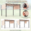 lat Top Pergola 305 x 305 cm Outdoor Pergola with Retractable Canopy-Beige