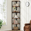 Tribesigns 67 inch Tall Corner Shelf, 6 Tier Rustic Corner Bookshelf