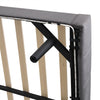 LED Upholstered Bed 5ft King Size Bed Platform Bed frame Wood slat support Grey