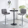 2pcs Gray Faux Leather Silver Chromed Base Swivel Bar Stool Height Adjustable