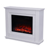 2Kw Electric Fire Inset Fireplaces Heater White Wood Mantel Suite with Remote UK