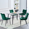2 pcs Green Velvet Dining Chairs High Back Kitchen Dining room Chair Stripe Type