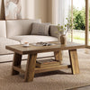47.24'' Farmhouse Coffee Table, Wooden Center Table with Storage for Living Room