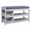 Hallway Bench Shoe Rack Entrance Storage Ottoman Cabinet Wicker Drawers Baskets
