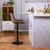 Ralex-chair Bar Stools, PU Leather Counter Height Barstools with Back, Brown