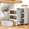 3-Tier Stackable Storage Bins Storage Organizer with Wheels-White