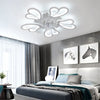 50W Dimmable LED Ceiling Light Flower 5 Head Chandelier Living Room with Remote