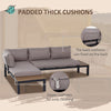 3pcs Garden Sectional Sofa Side Table Furniture Set w/ Cushion