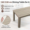 160CM Modern Kitchen & Dining Room Table with Sturdy L-shaped Legs Seats up to 8